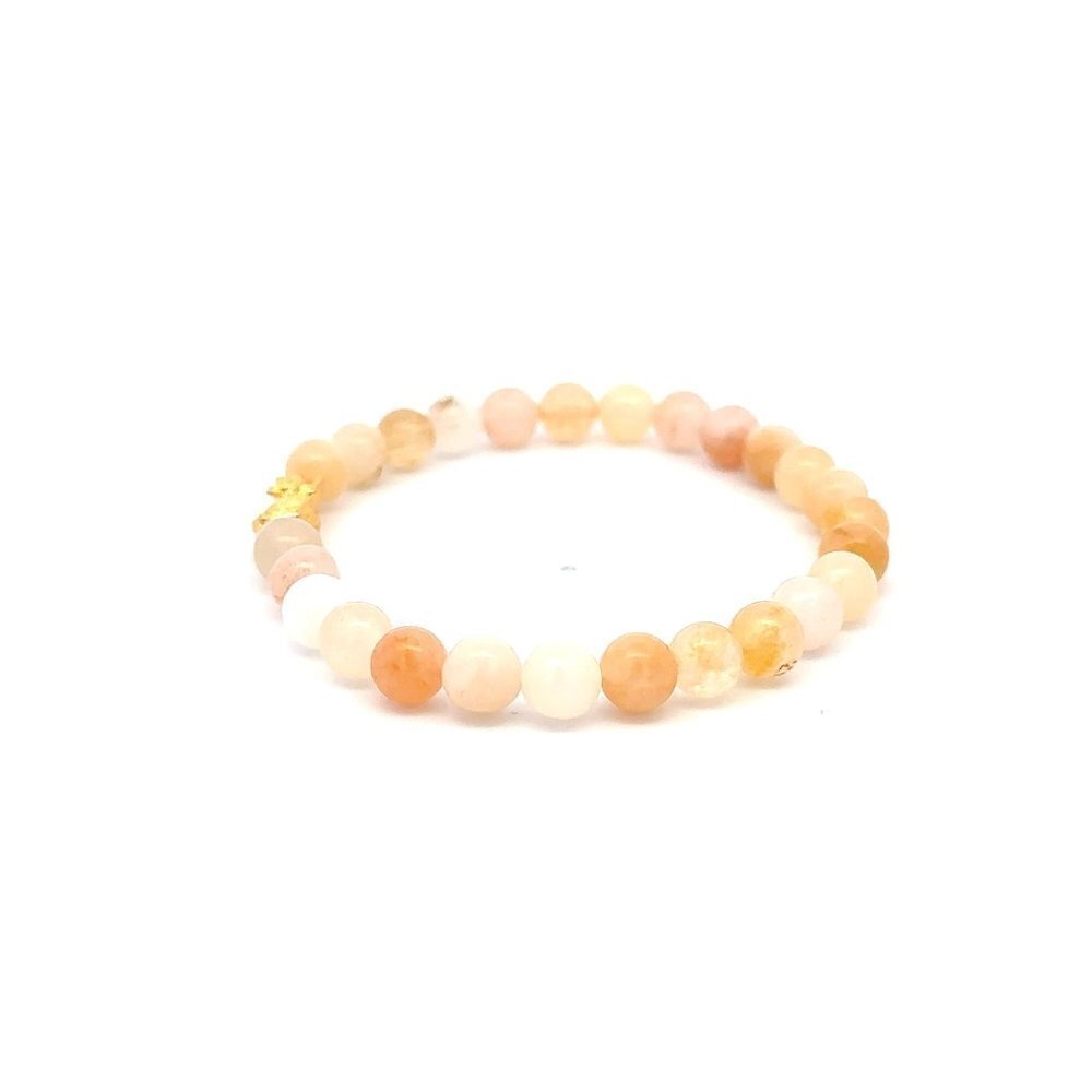 18K Gold Pixiu Piyao Bracelet Elastic Natural Gemstones Aventurine Multicolor 6m - Picture 4 of 5